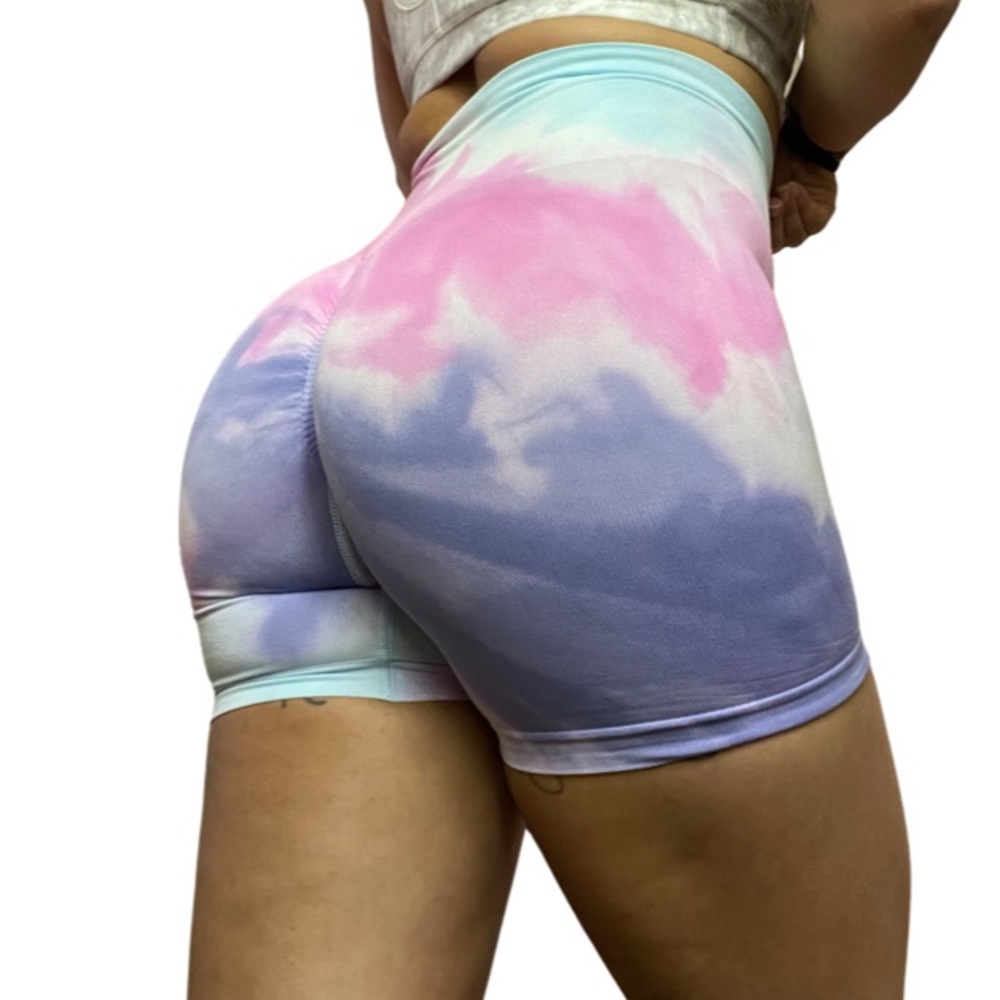 Tie dye scrunch butt shorts